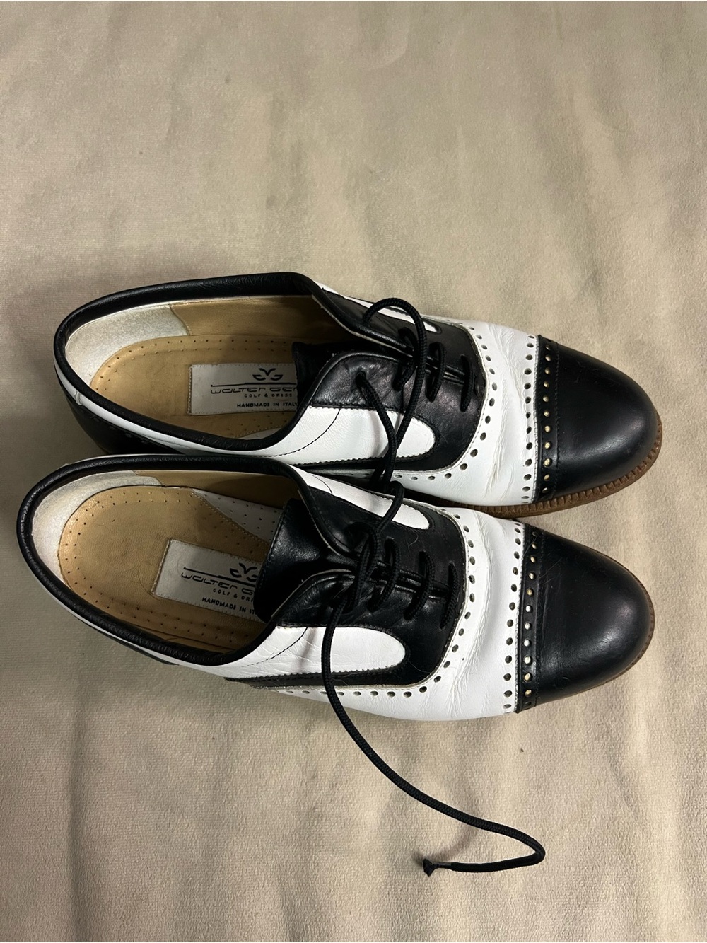 ⛳️🇮🇹 Walter Genuin Golf & Dress Italian Leather Saddle Golf Shoes 8B